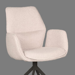 Eetkamerstoel_Mellow_58x63x92_Cm_Naturel_Touch_Zwart_Metaal_Detail_1 LABEL51 Eetkamerstoel Mellow - Naturel - Boucle - Black Frame