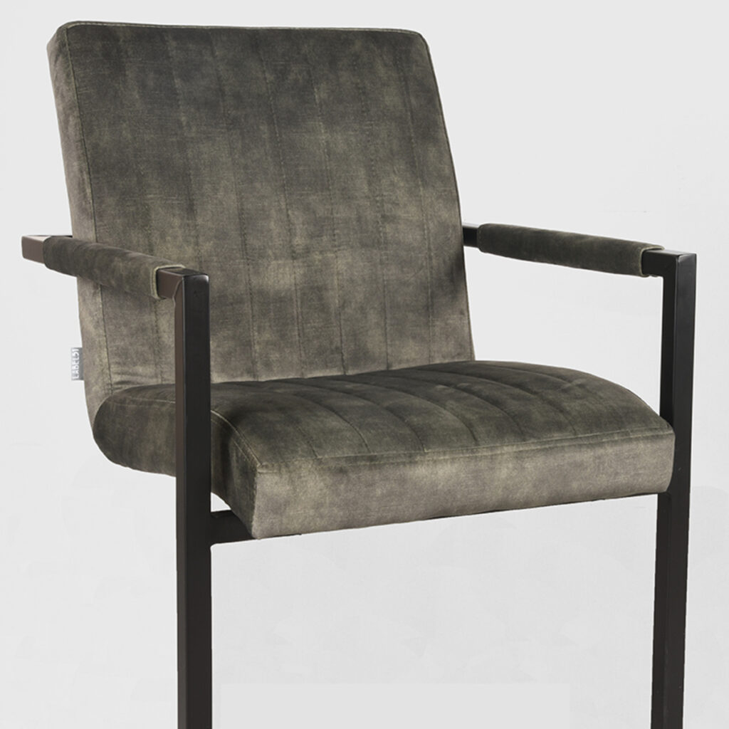 Eetkamerstoel_Milo_Hunter_Velours_55x55x85_Cm_Detail LABEL51 Eetkamerstoel Milo - Hunter - Velours - Black Frame