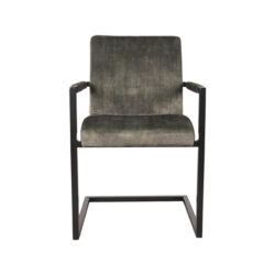 Eetkamerstoel_Milo_Hunter_Velours_55x55x85_Cm_Voorkant LABEL51 Eetkamerstoel Milo - Hunter - Velours - Black Frame