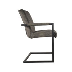 Eetkamerstoel_Milo_Hunter_Velours_55x55x85_Cm_Zijkant LABEL51 Eetkamerstoel Milo - Hunter - Velours - Black Frame