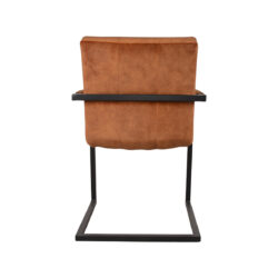 Eetkamerstoel_Milo_Oker_Velours_55x55x85_Cm_Achterkant LABEL51 Eetkamerstoel Milo - Oker - Velours - Black Frame