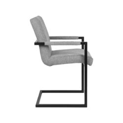 LABEL51 Eetkamerstoel Milo - Zinc - Synthetisch - Black Frame