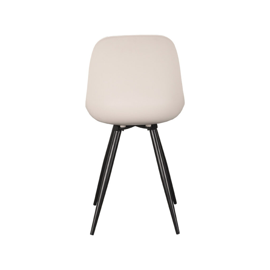 Eetkamerstoel_Monza_Sand_PP_46x54x88_Cm_Achterkant LABEL51 Eetkamerstoel Monza - Zand - Kunststof - Black Frame
