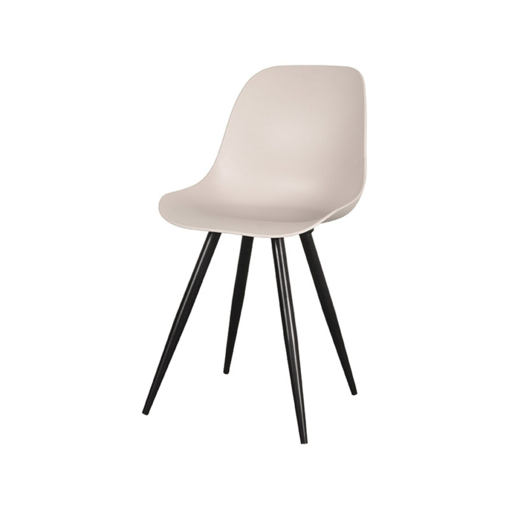 Eetkamerstoel_Monza_Sand_PP_46x54x88_Cm_Perspectief2 LABEL51 Eetkamerstoel Monza - Zand - Kunststof - Black Frame