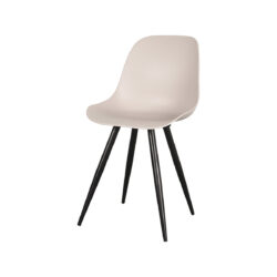 Eetkamerstoel_Monza_Sand_PP_46x54x88_Cm_Perspectief2 LABEL51 Eetkamerstoel Monza - Zand - Kunststof - Black Frame