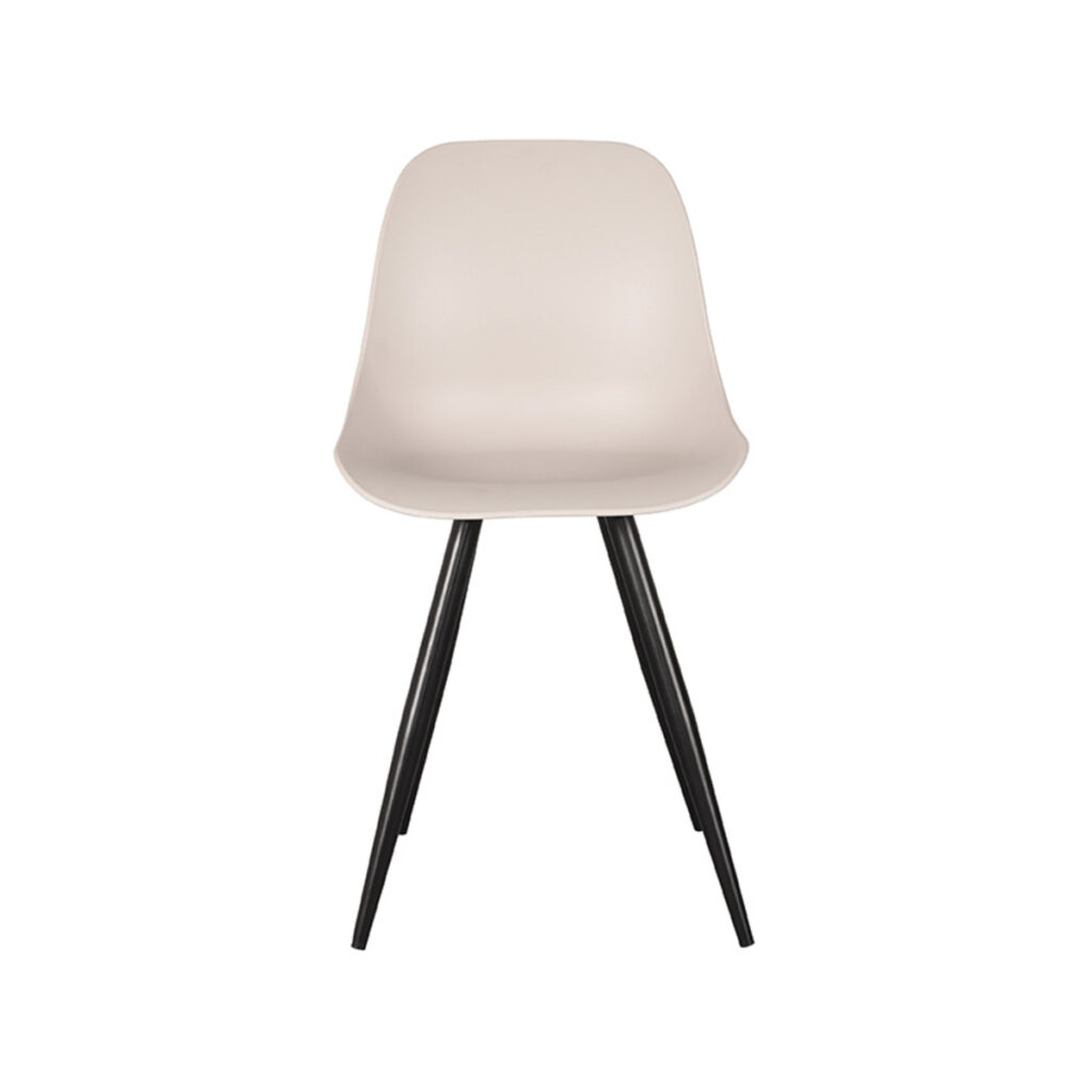 Eetkamerstoel_Monza_Sand_PP_46x54x88_Cm_Voorkant LABEL51 Eetkamerstoel Monza - Zand - Kunststof - Black Frame