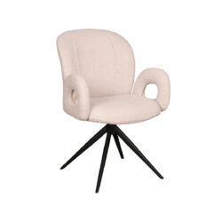 Eetkamerstoel_Neo_59x62x86_Cm_Naturel_Touch_Perspectief LABEL51 Eetkamerstoel Neo - Naturel - Boucle - Black Frame