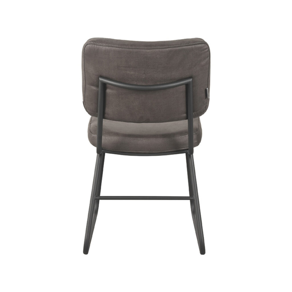 LABEL51 Eetkamerstoel Noah - Antraciet - Micro Suede - Black Frame