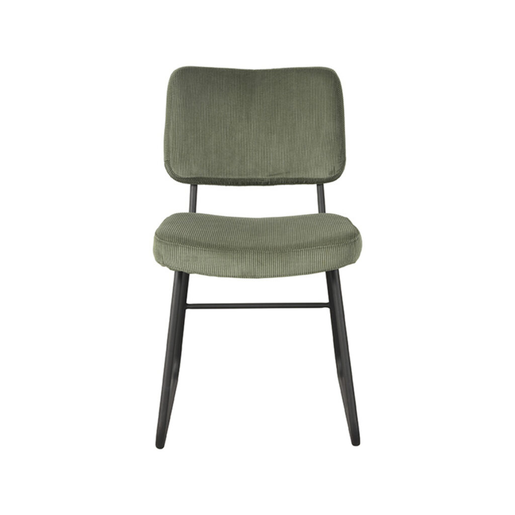 LABEL51 Eetkamerstoel Noah - Forest - Ribcord - Black Frame