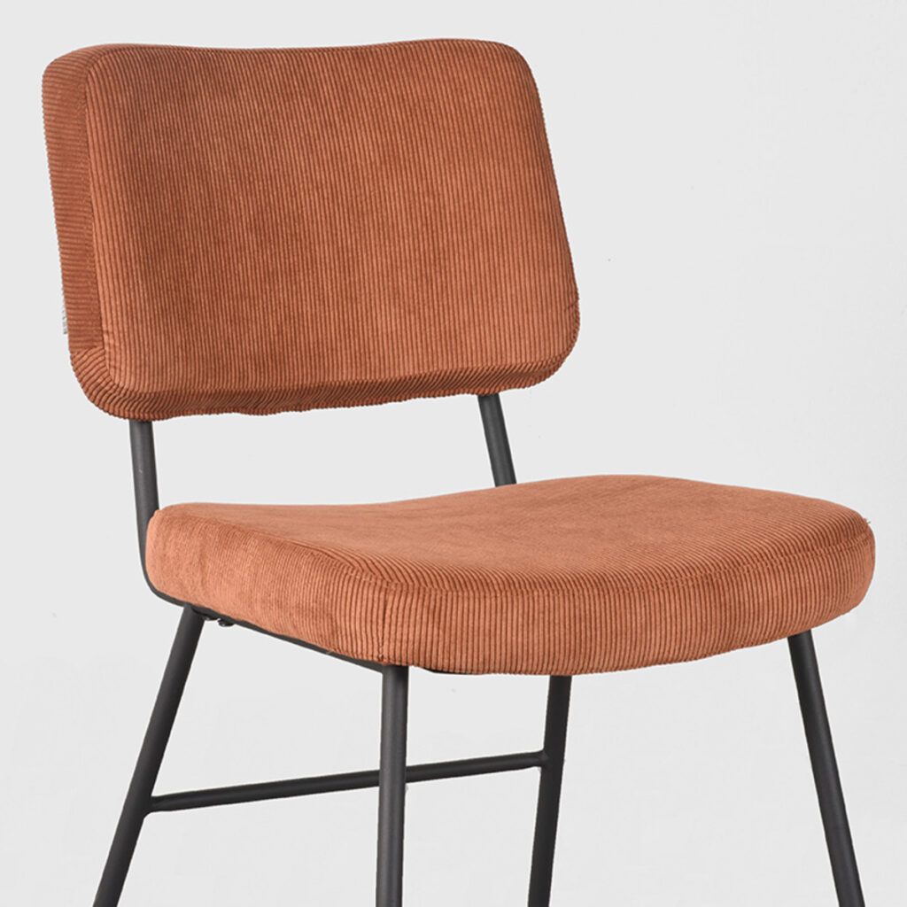 LABEL51 Eetkamerstoel Noah - Rust - Ribcord - Black Frame