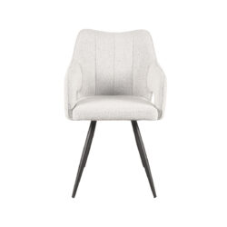 LABEL51 Eetkamerstoel Noud - Wit - Boucle - Black Frame