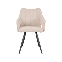 LABEL51 Eetkamerstoel Noud - Naturel - Boucle - Black Frame