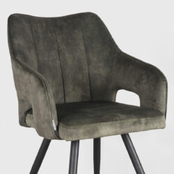 LABEL51 Eetkamerstoel Noud - Hunter - Velours - Black Frame