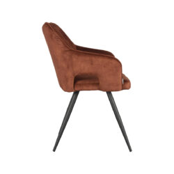 Eetkamerstoel_Noud_Rust_Velours_Zijkant LABEL51 Eetkamerstoel Noud - Rust - Velours - Black Frame