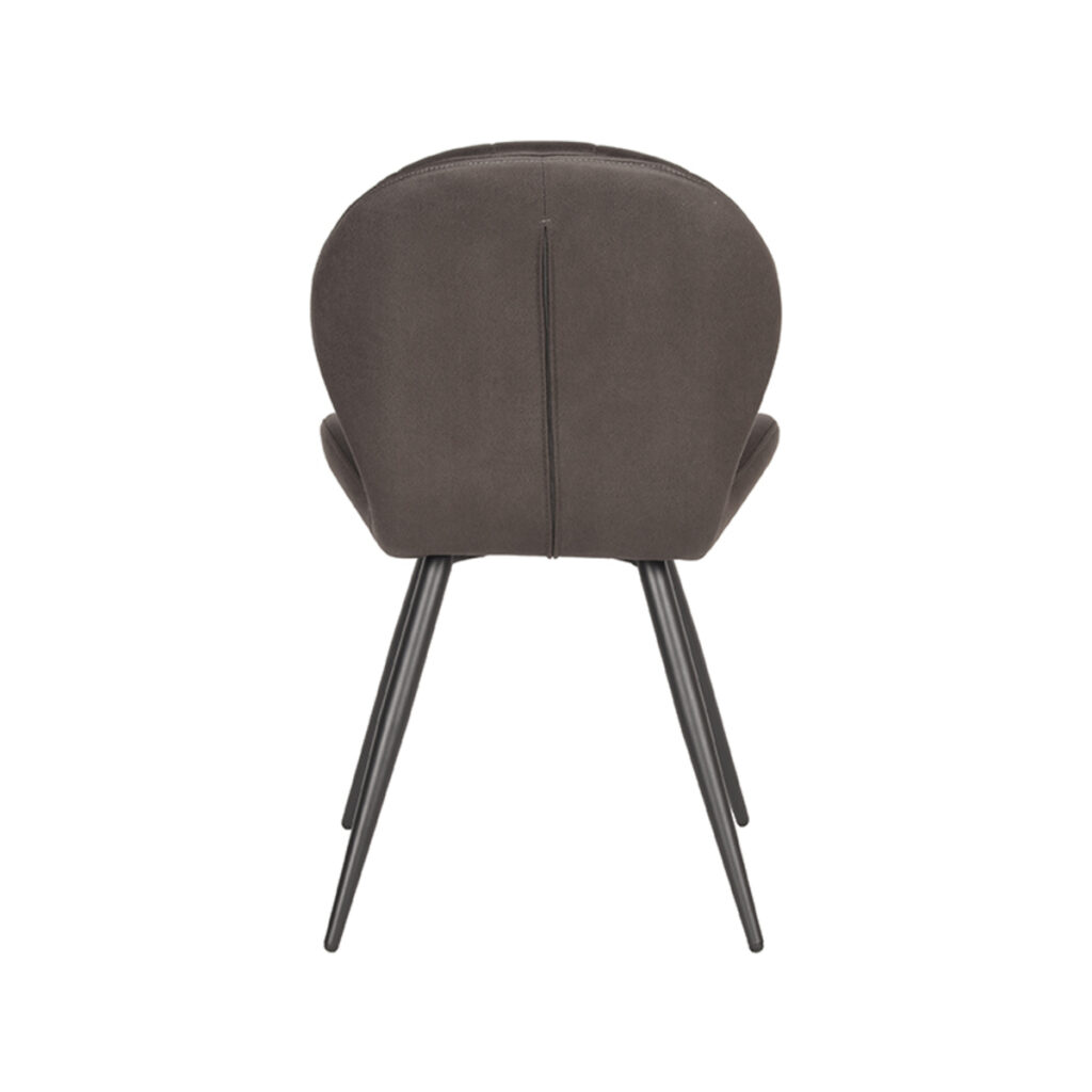 Eetkamerstoel_Sil_Antraciet_Microvezel_51x64x87_cm_Achterkant LABEL51 Eetkamerstoel Sil - Antraciet - Microfiber - Black Frame