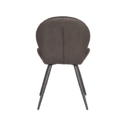 Eetkamerstoel_Sil_Antraciet_Microvezel_51x64x87_cm_Achterkant LABEL51 Eetkamerstoel Sil - Antraciet - Microfiber - Black Frame