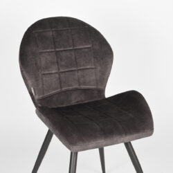 Eetkamerstoel_Sil_Antraciet_Velours_51x64x87_cm_Detail LABEL51 Eetkamerstoel Sil - Antraciet - Velours - Black Frame