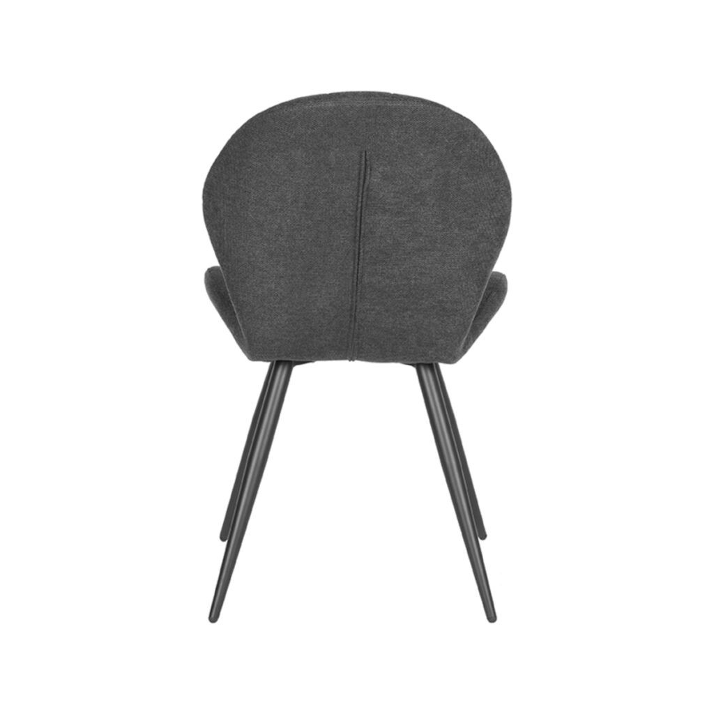 Eetkamerstoel_Sil_Antraciet_Weave_51x64x87_cm_Achterkant LABEL51 Eetkamerstoel Sil - Antraciet - Weave - Black Frame