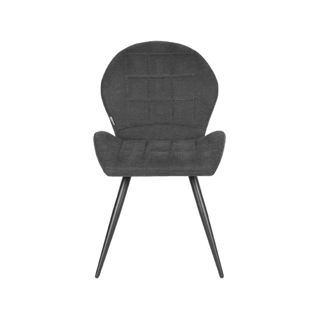 Eetkamerstoel_Sil_Antraciet_Weave_51x64x87_cm_Voorkant LABEL51 Eetkamerstoel Sil - Antraciet - Weave - Black Frame