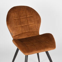 Eetkamerstoel_Sil_Oker_Velours_51x64x87_cm_Detail LABEL51 Eetkamerstoel Sil - Oker - Velours - Black Frame