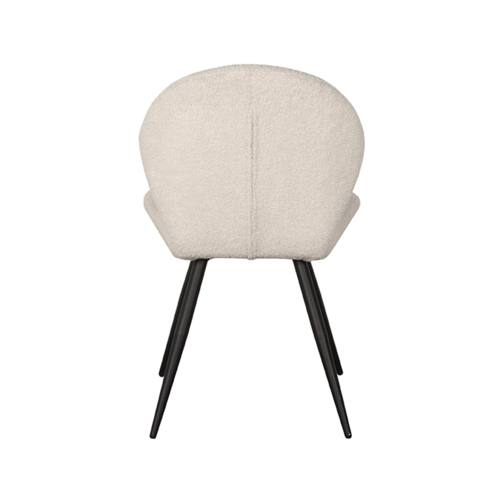 Eetkamerstoel_Sky_Ivory_Teddy_51x64x87_cm_Achterkant LABEL51 Eetkamerstoel Sky - Ivory - Teddy - Black Frame