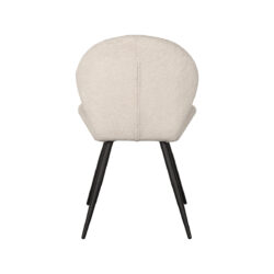 Eetkamerstoel_Sky_Ivory_Teddy_51x64x87_cm_Achterkant LABEL51 Eetkamerstoel Sky - Ivory - Teddy - Black Frame