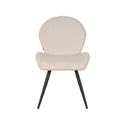 Eetkamerstoel_Sky_Ivory_Teddy_51x64x87_cm_Voorkant LABEL51 Eetkamerstoel Sky - Ivory - Teddy - Black Frame