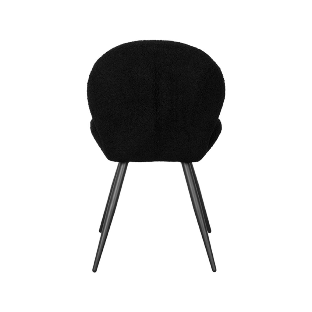 LABEL51 Eetkamerstoel Sky - Zwart - Teddy - Black Frame