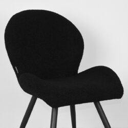 LABEL51 Eetkamerstoel Sky - Zwart - Teddy - Black Frame