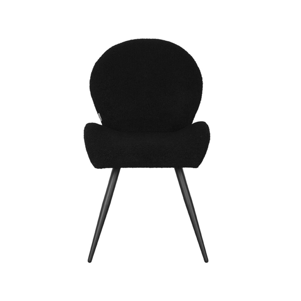 LABEL51 Eetkamerstoel Sky - Zwart - Teddy - Black Frame