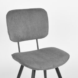 Eetkamerstoel_Vic_Donkergrijs_Ribcord_49x60x87_cm_Detail LABEL51 Eetkamerstoel Vic - Donkergrijs - Ribcord - Black Frame