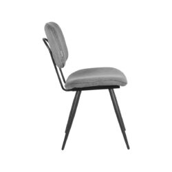 Eetkamerstoel_Vic_Donkergrijs_Ribcord_49x60x87_cm_Zijkant LABEL51 Eetkamerstoel Vic - Donkergrijs - Ribcord - Black Frame