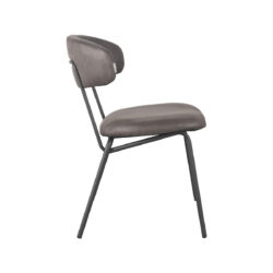 LABEL51 Eetkamerstoel Zack - Antraciet - Micro Suede - Black Frame