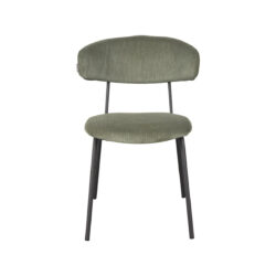 Eetkamerstoel_Zack_Army_Ribcord_53x59x79_Cm_Voorkant LABEL51 Eetkamerstoel Zack - Forest - Ribcord - Black Frame