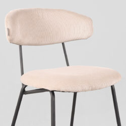 LABEL51 Eetkamerstoel Zack - Naturel - Ribcord - Black Frame