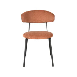 Eetkamerstoel_Zack_Rust_Ribcord_53x59x79_cm_Voorkant LABEL51 Eetkamerstoel Zack - Rust - Ribcord - Black Frame