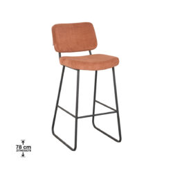 IH-50.153_1_78cm LABEL51 Barkruk Noah - Rust - Ribcord - Zithoogte 78