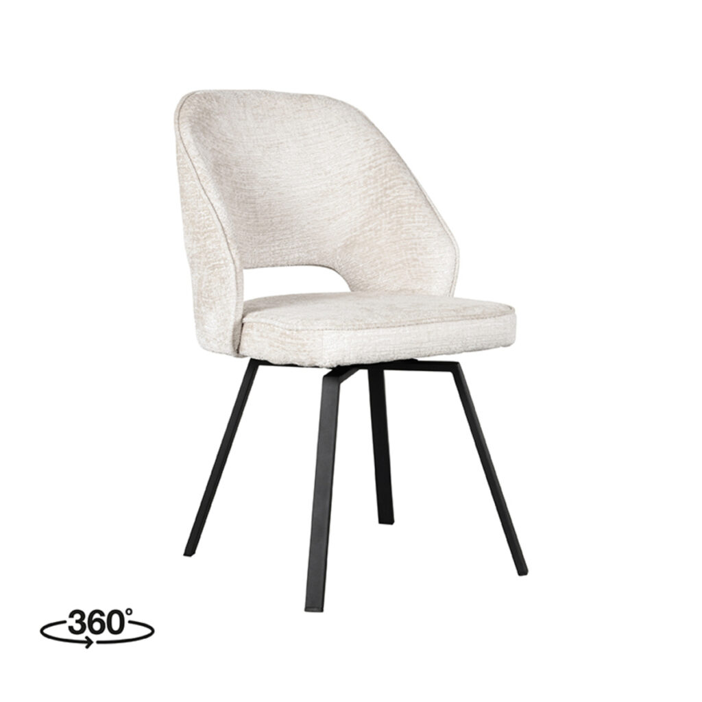 IH-50.193_1_360 LABEL51 Eetkamerstoel Lewis - Crème - Elegance - Black Frame