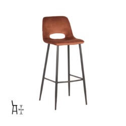 UK-30.305_1_78cm_1 LABEL51 Barkruk Josh - Rust - Fluweel - Zithoogte 78