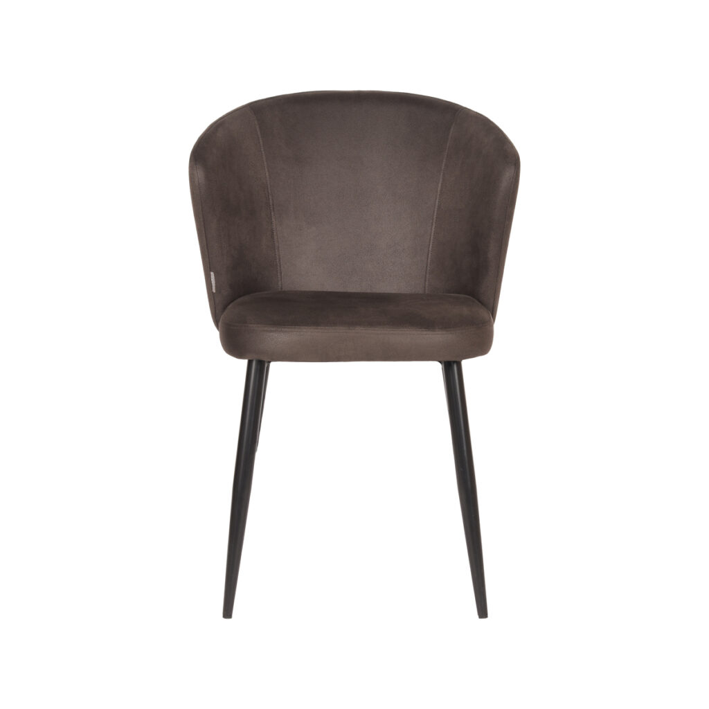 UK-30.392_2 LABEL51 Eetkamerstoel Wave - Antraciet - Microfiber - Black Frame