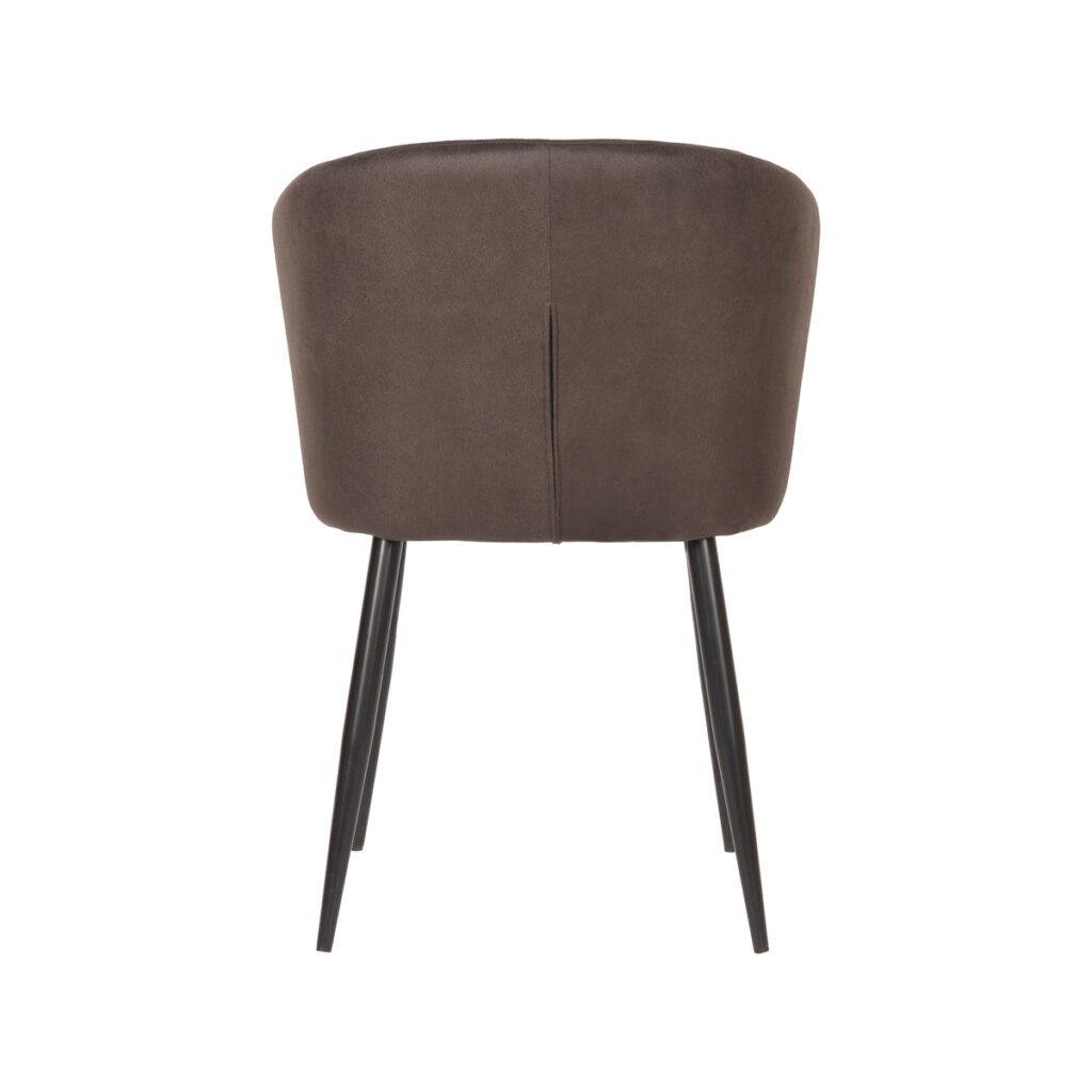 UK-30.392_4 LABEL51 Eetkamerstoel Wave - Antraciet - Microfiber - Black Frame