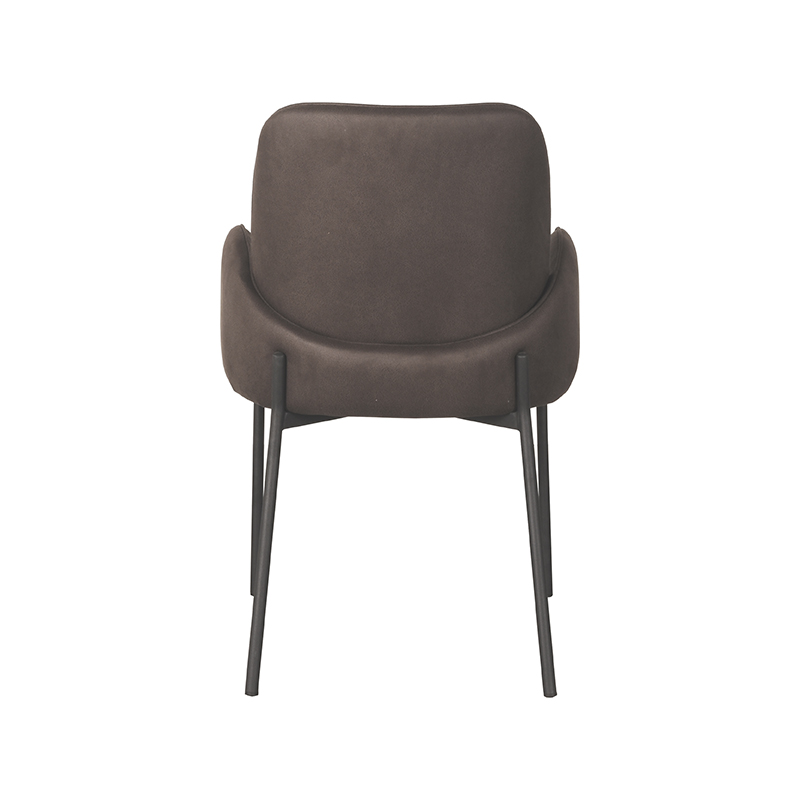 eetkamerstoel_jari_antraciet_microvezel_55x60x86_cm_achterkant LABEL51 Eetkamerstoel Jari - Antraciet - Microfiber - Black Frame