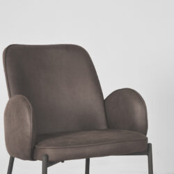 eetkamerstoel_jari_antraciet_microvezel_55x60x86_cm_detail LABEL51 Eetkamerstoel Jari - Antraciet - Microfiber - Black Frame