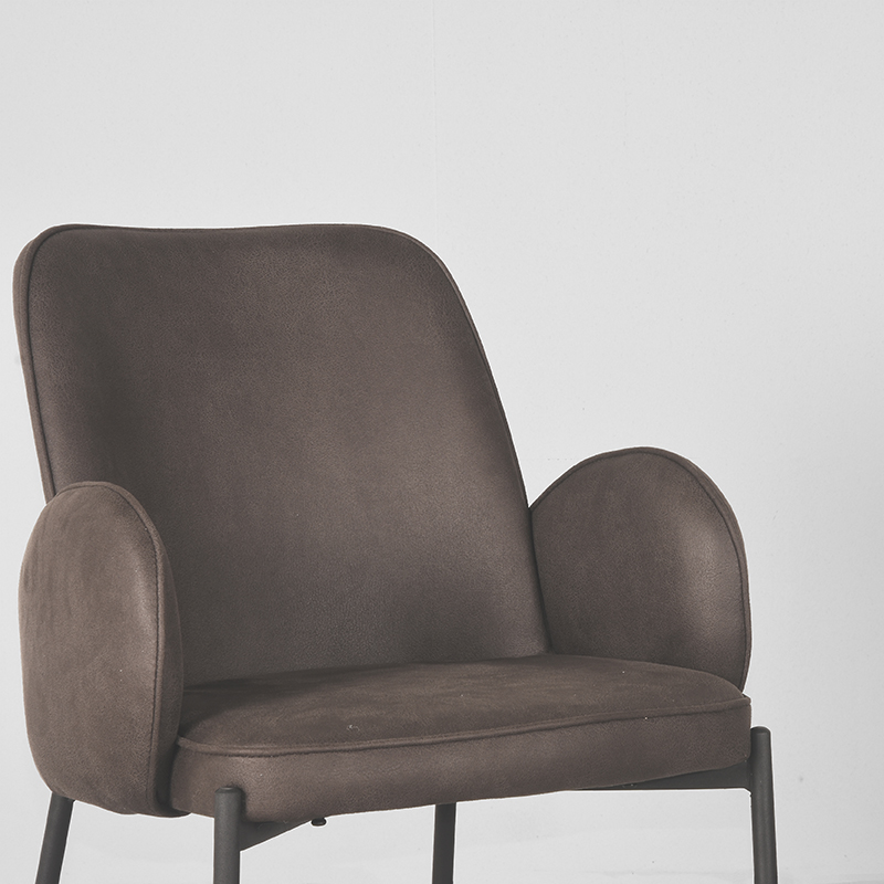 eetkamerstoel_jari_antraciet_microvezel_55x60x86_cm_detail LABEL51 Eetkamerstoel Jari - Antraciet - Microfiber - Black Frame