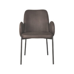 eetkamerstoel_jari_antraciet_microvezel_55x60x86_cm_voorkant LABEL51 Eetkamerstoel Jari - Antraciet - Microfiber - Black Frame