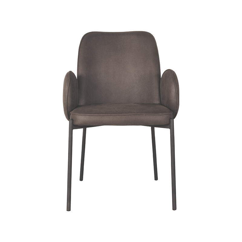 eetkamerstoel_jari_antraciet_microvezel_55x60x86_cm_voorkant LABEL51 Eetkamerstoel Jari - Antraciet - Microfiber - Black Frame