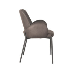 eetkamerstoel_jari_antraciet_microvezel_55x60x86_cm_zijkant LABEL51 Eetkamerstoel Jari - Antraciet - Microfiber - Black Frame