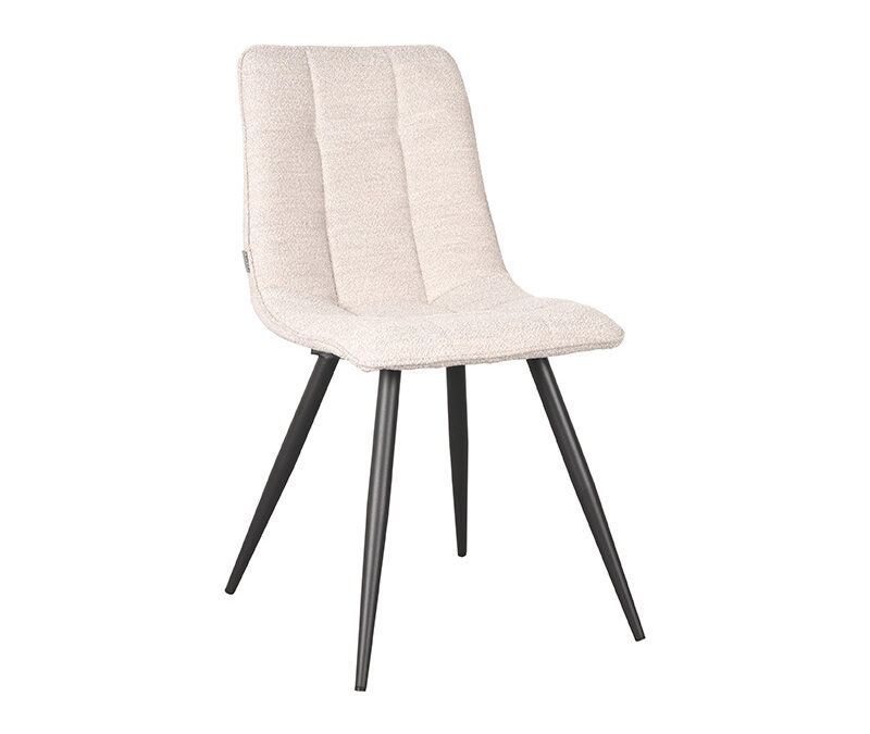 eetkamerstoel_jelt_naturel_boucle_45x56x85_cm_perspectief LABEL51 Eetkamerstoel Jelt - Naturel - Boucle - Black Frame