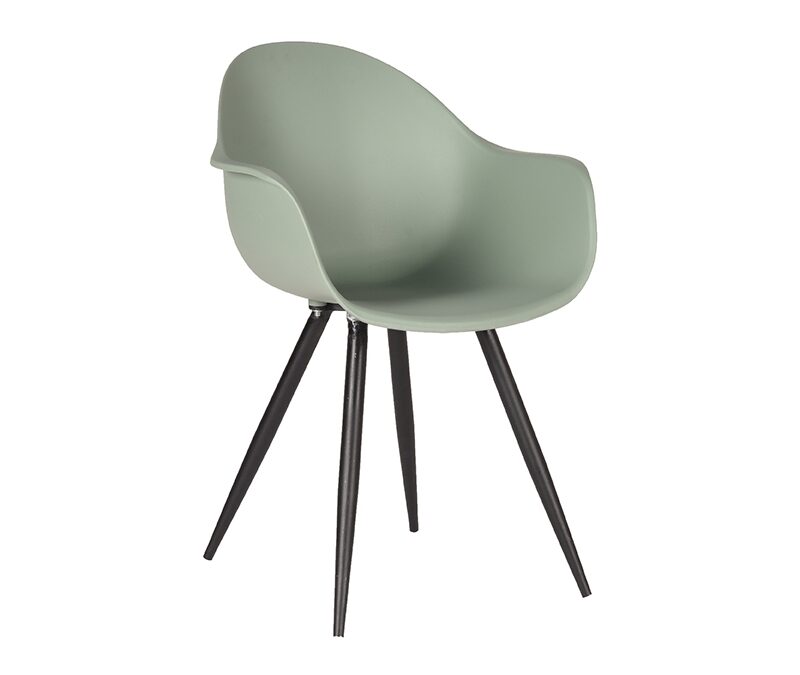 eetkamerstoel_luca_forest_pp_zwart_metaal_58x54x85_cm_perspectief LABEL51 Eetkamerstoel Luca - Forest - Kunststof - Black Frame