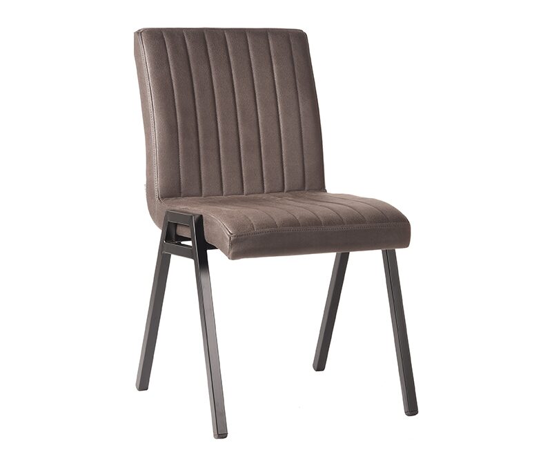 eetkamerstoel_matz_antraciet_microvezel_zwart_metaal_50x60x86_cm_perspectief LABEL51 Eetkamerstoel Matz - Antraciet - Microfiber - Black Frame